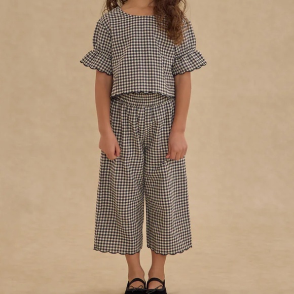 NWT Rylee + Cru Black Gingham Shirt Pants Set Girls Size 4-5 years New with Tag - Picture 1 of 6